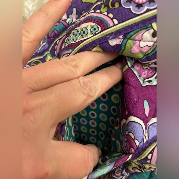 NEW Vera Bradley Retired Hipster Crossbody - Purple Print Heather Purse Bag - Picture 6 of 16